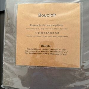Bouclair Gray 4-Piece Sheet Set. brand new.never opened reduced no further drops